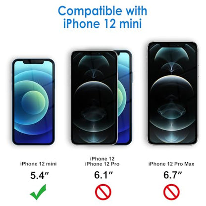 JETech Case for iPhone 12 mini, Anti-Yellowing, Blue | Shockproof Protection, Scratch Resistant Hard PC Back, Durable Transparent TPU Bumper - color: Blue