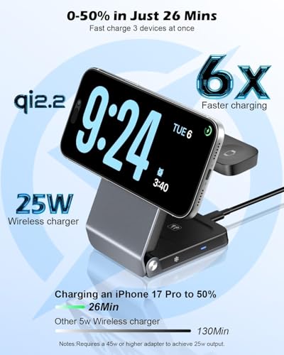 CloudValley 25W 3-in-1 for MagSafe Charging Station for Apple