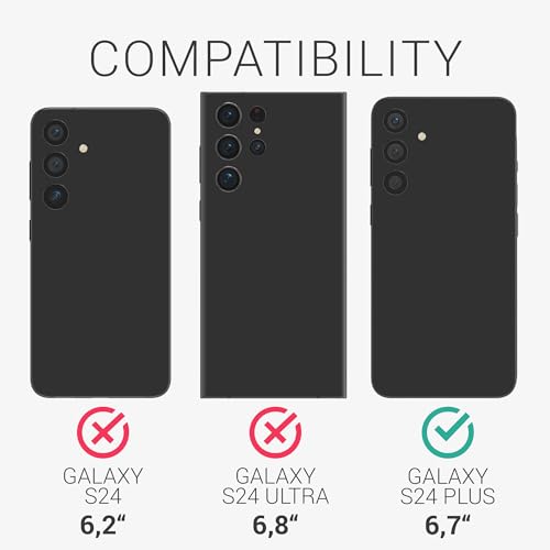 kalibri Aramid Fiber Case Compatible with Samsung Galaxy S24 Plus - Case Super Slim Strong Protective Phone Cover - Black Matte - size: Galaxy S24 Plus