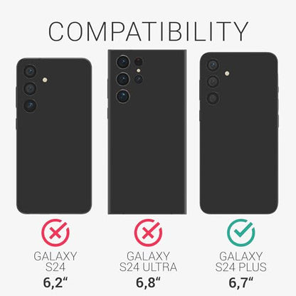 kalibri Aramid Fiber Case Compatible with Samsung Galaxy S24 Plus - Case Super Slim Strong Protective Phone Cover - Black Matte - size: Galaxy S24 Plus