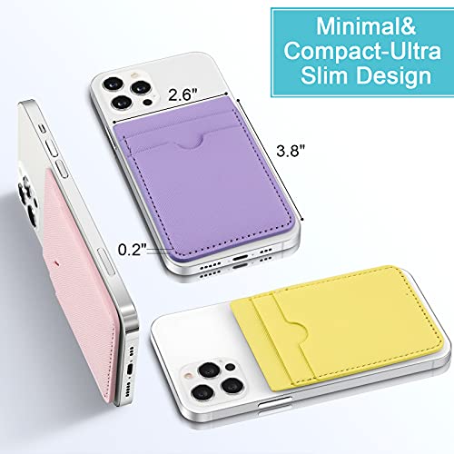 6 Pcs 6 Pcs Stick on Phone Card Holder Wallet, Solid, Elegant Color - color: Elegant Color