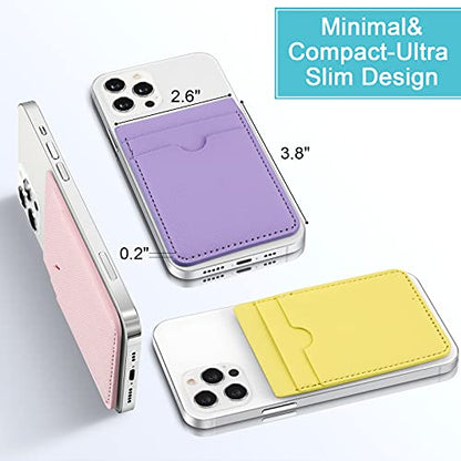 6 Pcs 6 Pcs Stick on Phone Card Holder Wallet, Solid, Elegant Color - color: Elegant Color