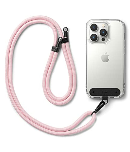 Ringke Holder Link Black, Adjustable Crossbody Strap with Cell Phone Tether Tab, Universal Multifunctional Lanyard Patch - color: Pink