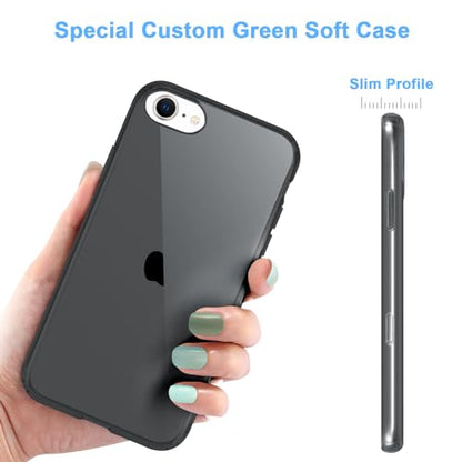 JJGoo Compatible with iPhone SE Case 2022/2020, Compatible with iPhone 7 8 Case Clear Soft Transparent Shockproof Protective Slim Thin Bumper Phone Cover, Black - color: Black