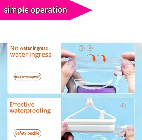 1PCS Waterproof Phone Case - Universal Fit for iPhone 14/13/12 & Android Phones - Submersible Up to 100ft for Kayaking, Fishing, Rain,etc.(Black/White/Pink) (Black) - color: Black