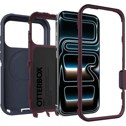 OtterBox iPhone 17 Pro (Only) - Defender Series Case - Indigo Tulip (Blue & Purple) - Snaps on MagSafe - Tough - Rugged & Durable - color: Indigo Tulip (Blue & Purple), style: iPhone 17 Pro