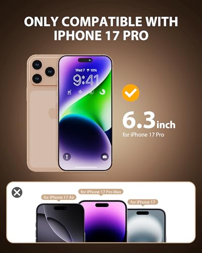 PDDKISS 2 Pack Privacy Screen Protector for iPhone 17 Pro - size: for iPhone 17 Pro - 6.3 Inch Black