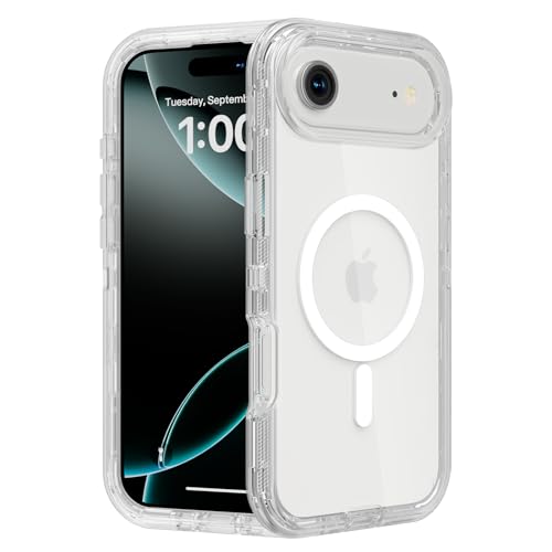 Follaroma for iPhone 17 Air Case, Compatible with MagSafe, Dual Layer Transparent Magnetic Phone Case, Heavy Duty Anti-Drop Shockproof Protection Phone Cases for iPhone 17 Air, 6.5 inch, Clear - color: Clear, size: iPhone 17 Air 6.5''