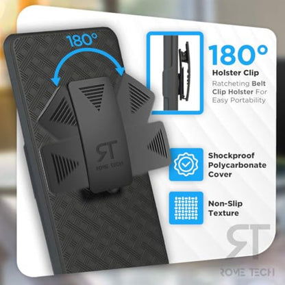 Designed for Apple iPhone 11 Case with Belt Clip Holster | Rugged Holster & Protective Phone Case Combo with Anti-Slip Texture - Black - style: iPhone 11