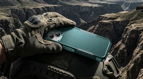 Shockproof for iPhone 15 Case,[15 FT Military Grade Drop Protection],with 2X [Tempered Glass Screen Protector ] with Air Bumpers Full-Body Protective Phone Case, Blackish Green - color: Blackish Green