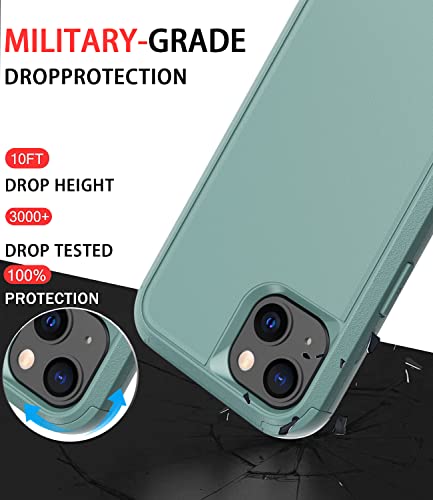 Diverbox for iPhone 13 Case [Shockproof] [Dropproof] [Dust-Proof],Heavy Duty Protection Phone Case Cover for Apple iPhone 13 (Pine Green) - color: 13-Pine Green