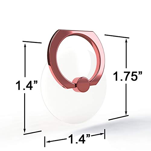 Transparent Phone Ring Holder Grip 360 Degree Free Rotation, Clear Cell Phone Finger Ring Kick-Stand Compatible with iPhone X 8 7 Plus 6S 6 5s 5 SE, Galaxy S9 S8 S7 S6 Edge (Rose Gold) - color: Rose Gold