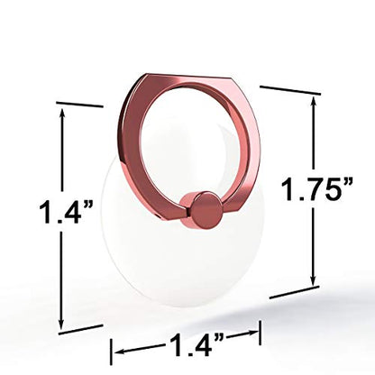 Transparent Phone Ring Holder Grip 360 Degree Free Rotation, Clear Cell Phone Finger Ring Kick-Stand Compatible with iPhone X 8 7 Plus 6S 6 5s 5 SE, Galaxy S9 S8 S7 S6 Edge (Rose Gold) - color: Rose Gold