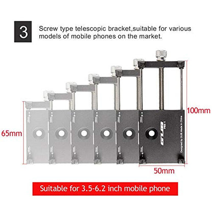 GUB PRO1 Universal Alloy Bike Cell Phone Holder Aluminum Bicycle Handlebar Phone Support for 3.5-6.2inch Bike Bracket Mount