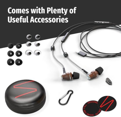 Symphonized Wooden Air Tube Headphones EMF Free with Microphone (USB C) - style: USB-C