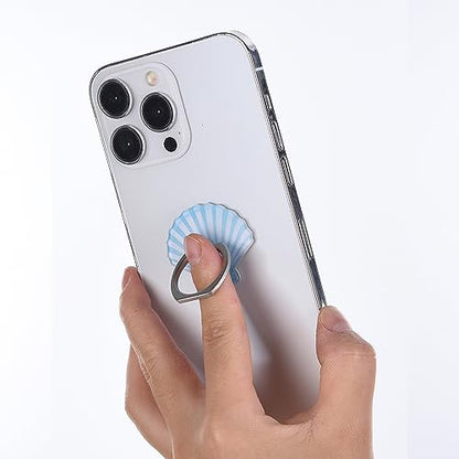 4PACK Cute Phone Ring Holder Grip, Funny Mermaid Sea Shell Conch 360 Rotation Cellphone Stand Finger Mount Kickstand (Shell) - color: Shell