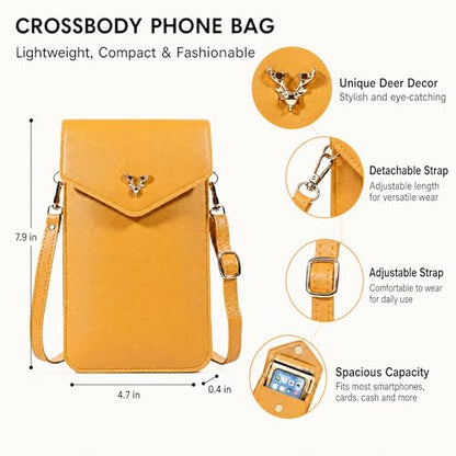 honitty Cell Phone Purse, Touchscreen Phone Crossbody Bag, Waterproof Leather Anti-Theft Wallet for Women, Perfect for Travel - color: Red