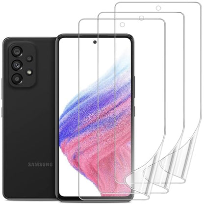 3 Pack Screen Protector Compatible for Samsung Galaxy A53/A52/A51 5G 6.5 Inch, HD Clear Flexible Soft TPU Hydrogel Film for Samsung Galaxy A53 - Support Fingerprint Unlock, High Sensitivity - size: Samsung Galaxy A53