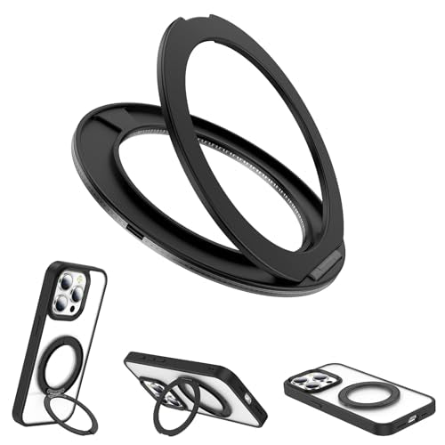 360° Rotation Cell Phone Ring Holder Stand Compatible iPhone & Most Phones - color: Black