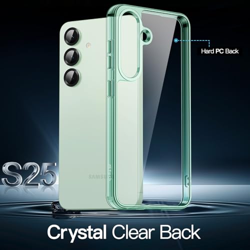 JETech Case for Samsung Galaxy S25, Anti-Yellowing, Mint | Shockproof Protection, Scratch Resistant Hard PC Back, Durable Transparent TPU Bumper - color: Mint, size: Galaxy S25