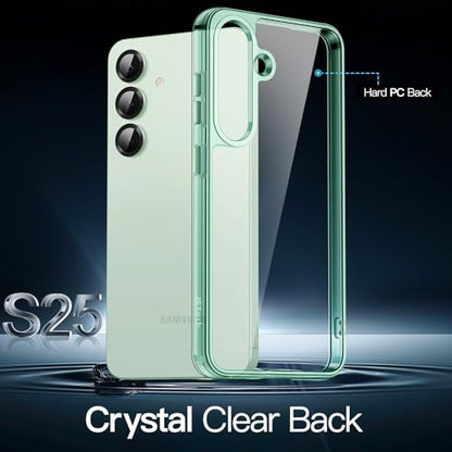 JETech Case for Samsung Galaxy S25, Anti-Yellowing, Mint | Shockproof Protection, Scratch Resistant Hard PC Back, Durable Transparent TPU Bumper - color: Mint, size: Galaxy S25