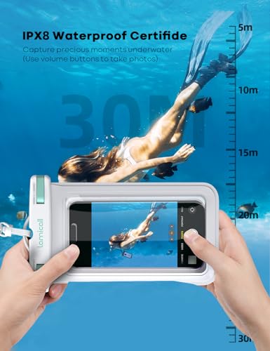Lamicall Waterproof Phone Pouch Case Bag for iPhone 17 16 15 14 13 12 11 Pro Max Plus XS, Swimming Equipment Bags for 4-7inches White & White - color: White & White