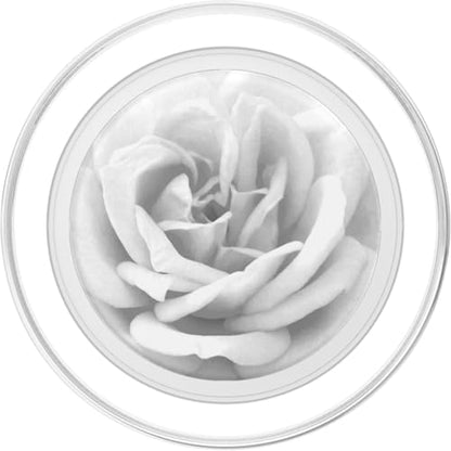 White Rose Flower, Vibrant Floral Design PopSockets PopGrip: Swappable Grip for Phones & Tablets PopSockets PopGrip for MagSafe - style: Magnetic PopGrip