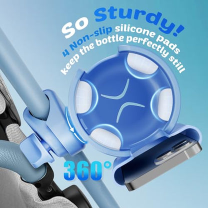 Stroller Cup Holder with Phone Holder, Accessories for Walker Wheelchair - color: Blue
