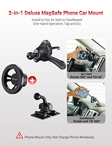 PROfezzion Deluxe Premium Metal Magnetic Car Mount Phone Holder for MagSafe