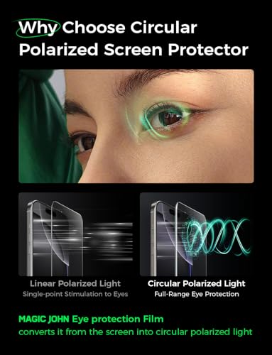 MAGIC JOHN 2 PACK for iPhone 16 Pro Screen Protector Eye Protection - size: iPhone 16 Pro