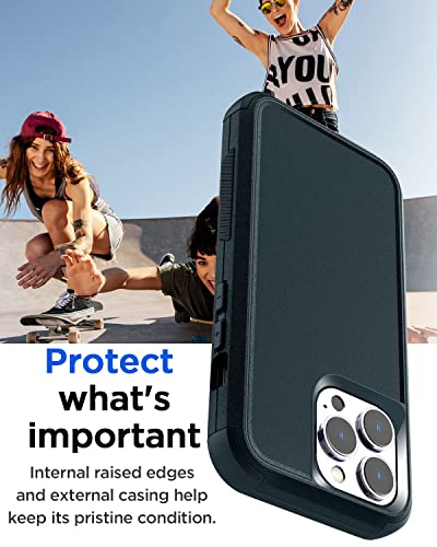 AICase for iPhone 14 Pro Max Case(6.7") Case,Heavy Duty 3-Layer Rugged Pocket-Friendly Phone Cover,Durable Military Grade Protection Shockproof/Drop Proof/Dust-Proof Protective for iPhone 14 Pro Max - color: Dark Green