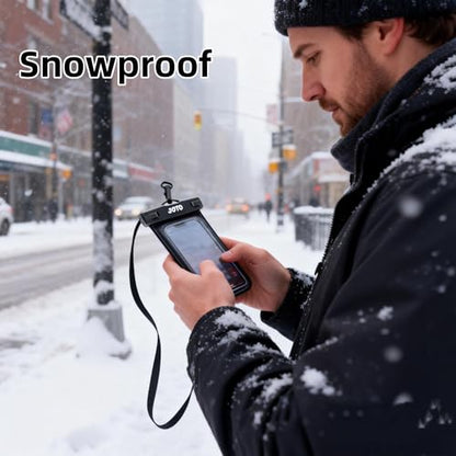 JOTO Up to 7" Universal Waterproof Phone Case for iPhone 17 Air 16 15 14 13 12 11 Plus Pro Max, IPX8 Cellphone Dry Bag XR X SE, Galaxy S23 S22 S21 S20+ S20 S10 Plus Note, Pixel -Clear - color: Clear, size: 1 Pack