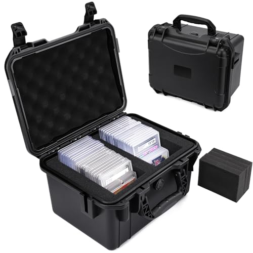 QINGUANG Graded Card Storage Box, Card Case with 4 Foam Dividers - size: 2 Rows standard