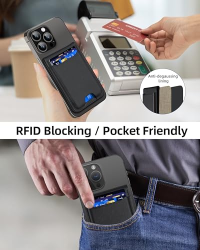 ExtreLife for Magsafe Wallet, Works with Apple Find My, 6 Cards Holder - color: Midnight Black
