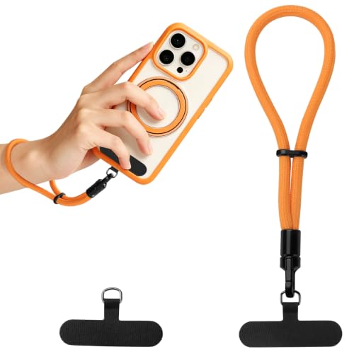 Phone Lanyard, Anti Theft Phone Wrist Strap with 2 Tether Tabs, Adjustable Wristlet & Hand Cell Phone Lanyard for Women and Men (Orange Lanyard) - color: Or6s