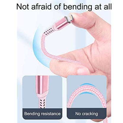 Awnuwuy 20FT Long iPhone USB-C to Lightning Cable [Apple MFi Certified] 20W 3A (max) USB C Power Delivery Fast Charge for iPhone 14 13 12 11 10 Max X XS XR 9 8, AirPods, iPad, Charging Cord Pink/Rose - size: 20FT