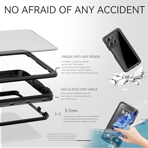 Waterproof Case for Motorola Moto G Play 2026,IP68 Waterproof Certified Shockproof Dustproof Snowproof Cover Full Body Heavy Duty Protection Fully Sealed Underwater Cover for Moto-G-Play-2026 (Black)