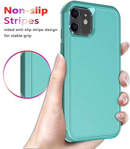 Diverbox for iPhone 11 Case [Shockproof] [Dropproof] [Tempered Glass Screen Protector],Heavy Duty Protection Phone Case Cover for Apple iPhone 11 (Teal-3in1) - color: Teal-3in1