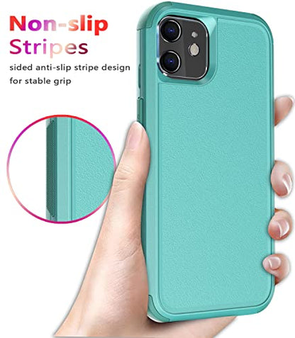 Diverbox for iPhone 11 Case [Shockproof] [Dropproof] [Tempered Glass Screen Protector],Heavy Duty Protection Phone Case Cover for Apple iPhone 11 (Teal-3in1) - color: Teal-3in1