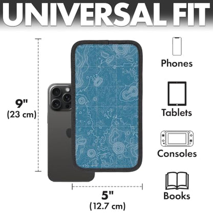 Flight Flap Airplane Phone Holder - Foldable Phone Stand for Plane Travel - color: Topography, size: Large
