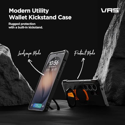 VRS DESIGN TerraGuard Active for Samsung Galaxy S26 Ultra Case (2026), Magnetic Charging Compatible Ring Kickstand, Heavy Duty Rugged Shockproof Cover (Matte Black) - color: Matte Black