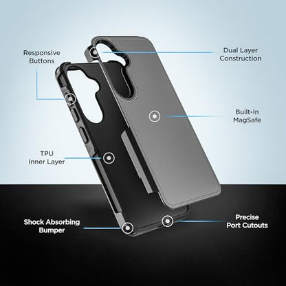 Encased for Samsung Galaxy A16 5G Case with Belt Clip, (Challenger Series) Dual-Layer Protection and Phone Holster (Black) - size: A16