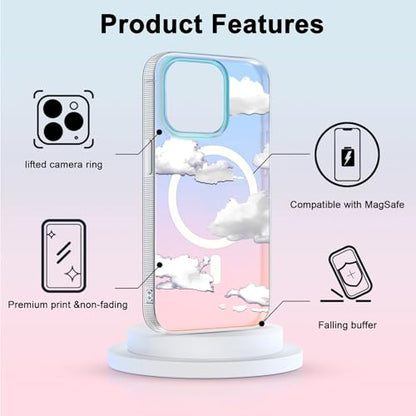 I-MGAE-IN-AR Compact Case for iPhone 12 Pro Max Iridescent Cloud Design,[Compatible with Magsafe] Cute Soft Slim Shockproof Protective Phone Cases Women Girls Aesthetic Glitter - color: [Strong Magnet] Iridescent cloud, size: iPhone 12 Pro Max