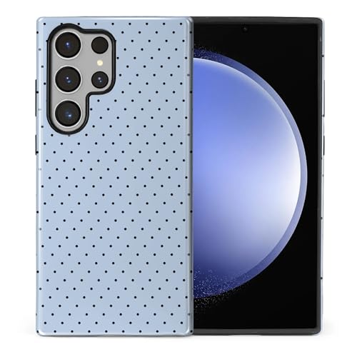 for Samsung Galaxy S23 Ultra Case,Dual-Layer Hard Shell + Silicone Phone Cover,Full Body Protection Shockproof Case for Samsung Galaxy S23 Ultra-Cute Polka Dot Blue - color: Cute Polka Dot Blue, size: Samsung Galaxy S23 Ultra