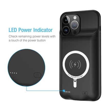 Battery Case for iPhone 16 Pro, 10000mAh Portable Protective Wireless Charging Case Support Carplay Compatible with iPhone 16 Pro (6.3 inch) Rechargeable Extended Battery Charger Case (Black) - size: iPhone 16 Pro