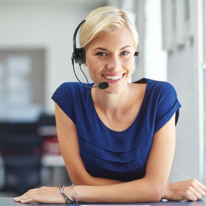 USB Headset with Microphone, Single Ear Professional Communication Headset