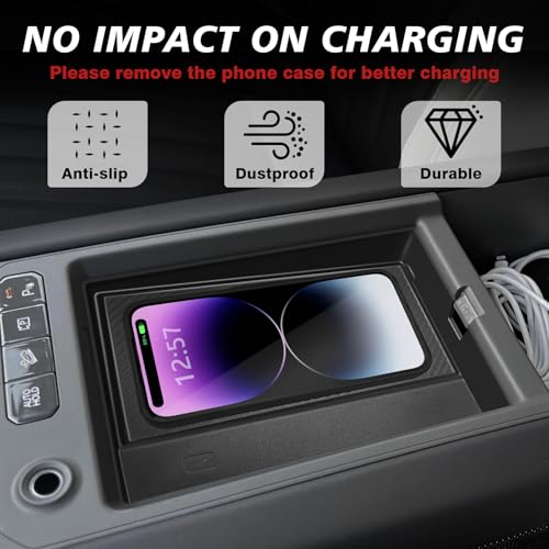 BestEvMod Wireless Charger Mat for 2024 2025 2026 Kia EV9 (Black) - color: Black, size: 24+ EV9