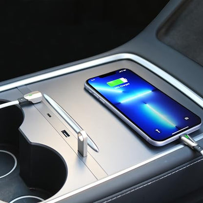 USB Hub Charger for Tesla Center Console Model 3 2021-23 & Model Y 2021-24 - color: for Model 3 2021-2023 & Model Y 2021-2024