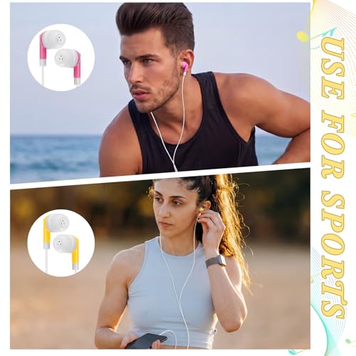 Kigeli 300 Packs Wired Earbuds Bulk, Multicolor - color: Multicolor