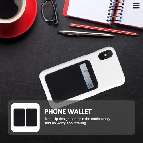 Toddmomy 2pcs Adhesive Phone Card Holder Wallet Credit Pouches Elastic Stretch Fabric Back Sleeve for Smartphones Black Cellphone Back Wallet Pocket